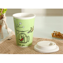 Haonai ceramic double wall Take Away Mug 12oz